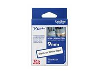 BROTHER TZEN221 9mm NEGRU PE ALB NELAMINAT