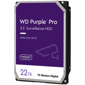 Supraveghere video HDD WD Purple Pro 22TB CMR (3,5 inchi, 512MB, 7200 RPM, SATA 6Gbps, 550TB/an)