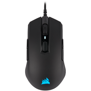 Mouse de gaming ambidextru Corsair M55 RGB PRO, multi-grip, negru, LED RGB iluminat din spate, 12400 DPI, optic (versiunea UE), EAN:0840006607762