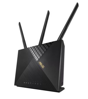 Рутер Asus 4G Router, 4G-AX56, AX1800, 4G+ Cat.6, LTE: Downlink 300 Mbps / Uplink 50 Mbps, 128MB/512MB Flash/RAM, Captive portal,  Aiprotection Classic, Traditional QoS, VPN server/client, IPTV, Beamforming,Black