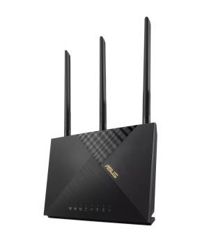 Рутер Asus 4G Router, 4G-AX56, AX1800, 4G+ Cat.6, LTE: Downlink 300 Mbps / Uplink 50 Mbps, 128MB/512MB Flash/RAM, Captive portal,  Aiprotection Classic, Traditional QoS, VPN server/client, IPTV, Beamforming,Black