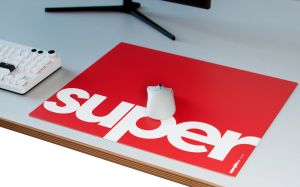Superglide Gaming Glass Mousepad Superglide Pad v2 XL Red - 490 x 420 mm