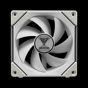 Gamdias Fan Pack 3-in-1 3x120mm - AEOLUS P2-1203 White, Swappable Fan Blades (Reverse Fan Blades Included), Daisy-Chain, Infinity Mirror