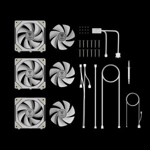 Gamdias Fan Pack 3-in-1 3x120mm - AEOLUS P2-1203 White, Swappable Fan Blades (Reverse Fan Blades Included), Daisy-Chain, Infinity Mirror