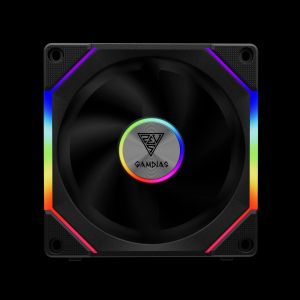 Gamdias Fan Pack 3-in-1 3x120mm - AEOLUS P2-1203, Swappable Fan Blades (Reverse Fan Blades Included), Daisy-Chain, Infinity Mirror, A-RGB