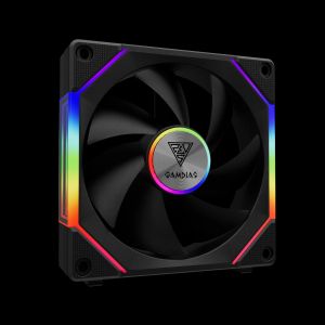Gamdias Fan Pack 3-in-1 3x120mm - AEOLUS P2-1203, Swappable Fan Blades (Reverse Fan Blades Included), Daisy-Chain, Infinity Mirror, A-RGB
