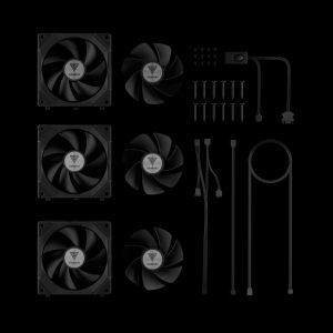 Gamdias Fan Pack 3-in-1 3x120mm - AEOLUS P2-1203, Swappable Fan Blades (Reverse Fan Blades Included), Daisy-Chain, Infinity Mirror, A-RGB