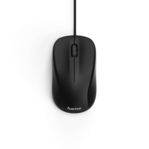 Hama "MC-300" Optical 3-Button Mouse, Cabled, black, silent
