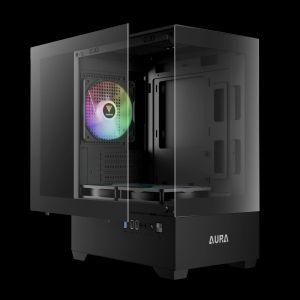 Gamdias Case mATX - AURA GC9M - 3 x 120 mm A-RGB, Tempered Glass