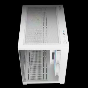 Gamdias кутия Case mATX - AURA GC10M White - 3 x 120 mm A-RGB, Tempered Glass