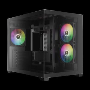 Gamdias Case mATX - AURA GC10M - 3 x 120 mm A-RGB, Tempered Glass