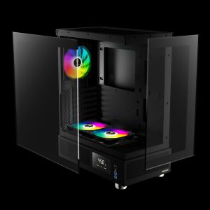 Gamdias Case ATX - ATLAS E1 - 3 x 120 mm A-RGB, Digital Display, Tempered Glass