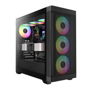 Gamdias Case E-ATX - ATHENA M3 Black - USB-C, 4 x 120 mm A-RGB, Mesh, Tempered Glass