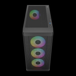Gamdias Case E-ATX - ATHENA M3 Black - USB-C, 4 x 120 mm A-RGB, Mesh, Tempered Glass