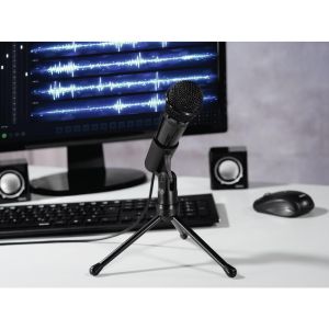 Microfon de birou HAMA MIC-P35 Allround, pentru PC/laptop, mufă de 3,5 mm, negru