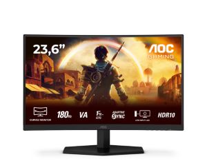 Монитор AOC C24G42E, 23.6" VA Curved 1500R, WLED, 1020x1080@180Hz, 4ms GtG, 0.5ms MPRT, 250cd m/2, 3000:1, 80M:1 DCR, Adaptive Sync, FlickerFree, Low Blue Light, 2Wx2, Tilt, 2xHDMI, DP