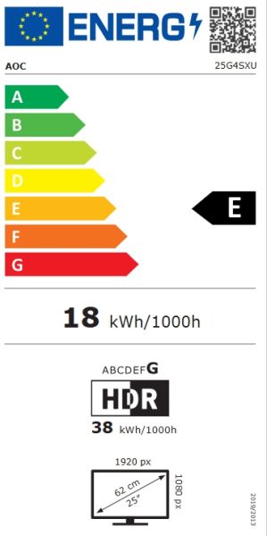 Монитор AOC 25G4SXU, 24.5" Fast IPS WLED, 1920x1080@300Hz/310Hz, 1ms GtG, 0.3ms MPRT, 1000:1, 80M:1 DCR, Adaptive Sync, FlickerFree, Low Blue Light, Tilt, Height Adjust, Pivot, Swivel, 2xHDMI, DP, USB hub