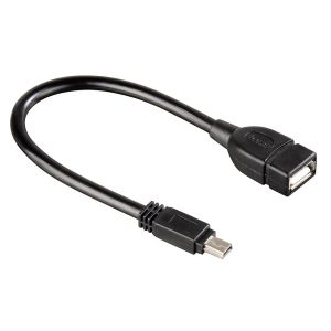 Cablu OTG HAMA, mini USB B tată - USB A mamă, 3 stele, Negru