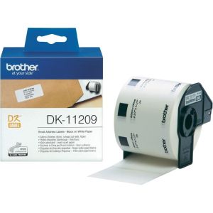 Consumabile Brother DK-11209 Etichete de hârtie pentru adrese mici, 29 mmx62 mm, 800 de etichete per rolă, (negru pe alb)