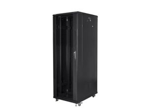 Комуникационен шкаф Lanberg rack cabinet 19" free-standing 47U / 800x800 self-assembly flat pack, black