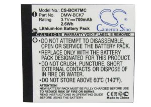 Camera Battery for Panasonic Lumix DMC-S3 3.7V 700 mAh DMW-BCK7 Cameron Sino