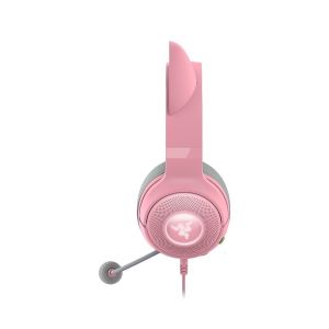 Kraken Kitty V2 - Pink, Gaming headset, Kitty Ears, Stream Reactive Lighting, HyperClear Cardioid Mic, 40 mm TriForce Drivers, Built into the earcups microphone, Razer Chroma RGB (Ear and Earcups), Surround sound: Only available on Windows 10 64-bit