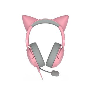 Kraken Kitty V2 - Pink, Gaming headset, Kitty Ears, Stream Reactive Lighting, HyperClear Cardioid Mic, 40 mm TriForce Drivers, Built into the earcups microphone, Razer Chroma RGB (Ear and Earcups), Surround sound: Only available on Windows 10 64-bit