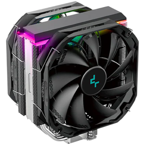 DeepCool AS500, CPU Air Cooler, 1x140mm FK120 PWM FDB Fan, Addressable RGB LED, Fluid Dynamic Bearing, Intel LGA2066/2011-v3/2011/1700/1200/1151/1150/1155, AMD AM5/AM4, 142×102×164 mm(L×W×H) PLUS R-AS500-BKNLMP-G