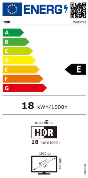 Монитор AOC 24B3CF2, 23.8
