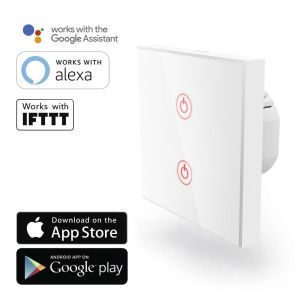 Wi-Fi смарт ключ за стена HAMA 176551, Amazon Alexa, Google Home, Бял