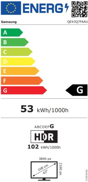 Телевизор Samsung QLED 43Q7F, 108 cm, Smart, 4K Ultra HD, 50Hz Model 2025