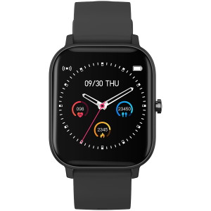 CANYON Wildberry SW-74, Smart watch, 1.3inches TFT full touch screen, Zinic+plastic body, IP67 waterproof, multi-sport mode, compatibility with iOS and android, black body with black silicon belt, Host: 43*37*9mm, Strap: 230x20mm, 45g