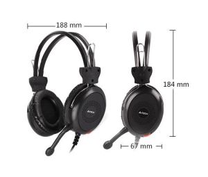 Căști cu microfon A4TECH HU-30, Stereo, USB, Negru