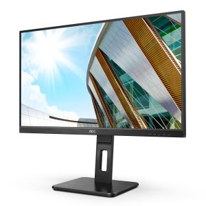 Monitor AOC Q27P2Q, 27" IPS WLED, 2560x1440@75Hz, 4ms GtG, 300cd m2, 1000:1, DCR 50M:1, FlickerFree, Low Blue Light, 2Wx2, Tilt, Height Adjust, Pivot, Swivel, D-SUB, HDMI , DP, USB hub