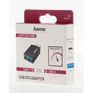 Adaptor HAMA OTG USB-C mascul-USB 3.2 Gen 1 A femela, 5Gbit/s Negru