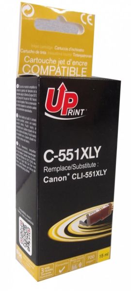 Inkjet UPRINT CLI-551XL CANON, Cu cip, Galben
