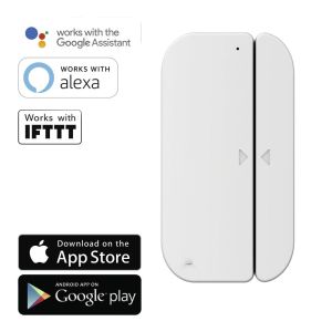 Сензор за прозорец / врата HAMA WiFi 176553, Amazon Alexa, Google Assistant, Бял