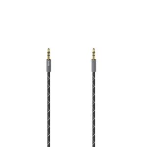 Cablu audio HAMA, mufă 3,5 mm tată - mufă 3,5 mm tată, metal, conectori placați cu aur, 1,5 m, negru