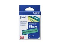BROTHER P-Touch TZE-741 black on green 18mm