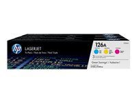 Cartușe de toner consumabile HP 126A cyan/magenta/galben tri-pack LaserJet