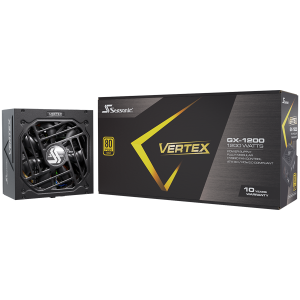 Seasonic VERTEX GX-1200 Gold, ATX 3.0, 80 PLUS GOLD, 135mm FDB Fan, Fully Modular, PCIe Gen 5 Cable (12VHPWR) included, 10 Years Warranty (1VT12GFRT3A14X)