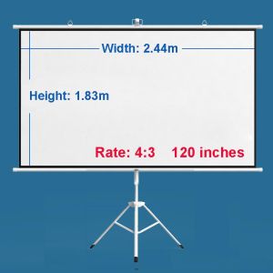 Screen on stand ESTILLO 244 x 183 cm, 120", white, with black frame, 4:3, 11 kg