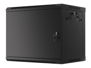 Комуникационен шкаф Lanberg rack cabinet 19" wall-mount 9U/600x450 for self-assembly with metal door  black (flat pack)