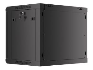 Комуникационен шкаф Lanberg rack cabinet 19" wall-mount 9U/600x450 for self-assembly with metal door  black (flat pack)