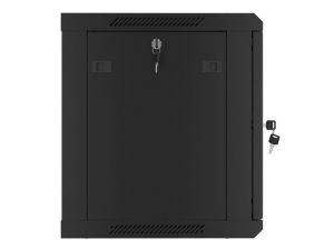 Комуникационен шкаф Lanberg rack cabinet 19" wall-mount 9U/600x450 for self-assembly with metal door  black (flat pack)
