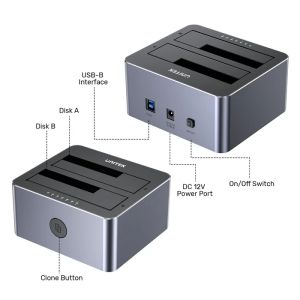 Unitek докинг станция Storage - HDD Dock - 2 BAY - Y-3026GY01-EU