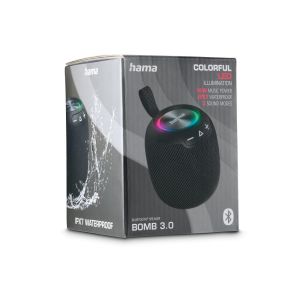 Hama "Bomb 3.0" Bluetooth® Loudspeaker, Waterproof IPX7, LED, 16 W, black