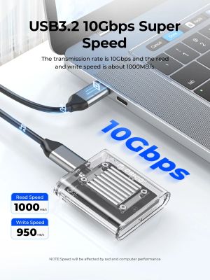Orico Storage - Case - M.2 2230 NVMe - TC20-M2-10G-GY-BP - 10Gbps, Gray