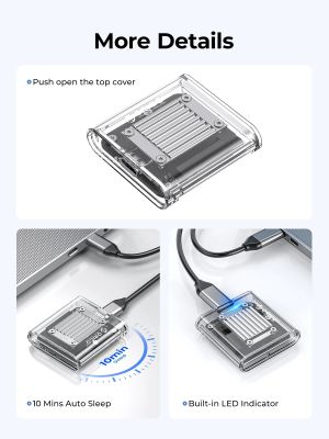 Orico Storage - Case - M.2 2230 NVMe - TC20-M2-10G-GY-BP - 10Gbps, Gray