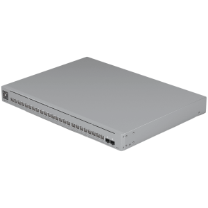Ubiquiti 24-port, Layer 3 Etherlighting switch with 2.5 GbE, 8x 2.5 GbE RJ45 ports, 16x GbE RJ45 ports, 2x 10G SFP+ ports